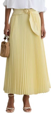 Reiss Amelie Belted Pleated Skirt