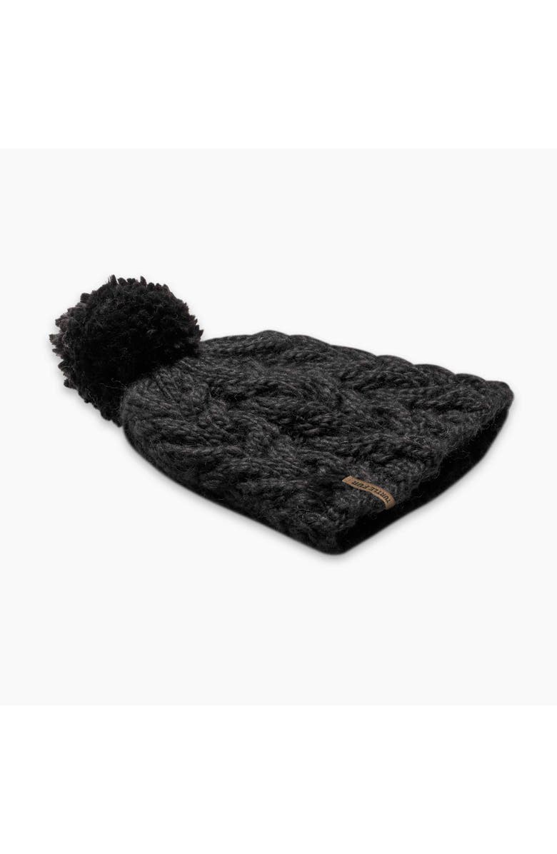 Turtle Fur Millie Wool Pom Beanie, Alternate, color, Black