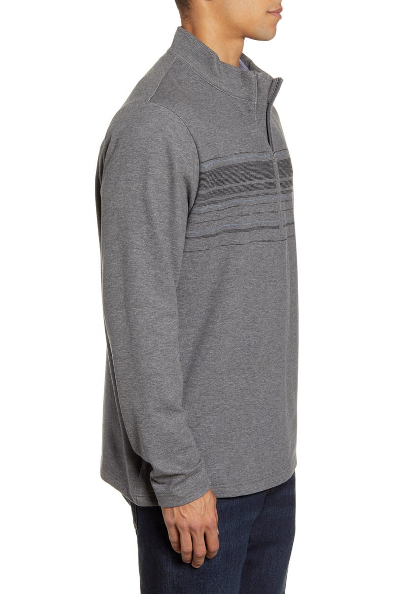 Transitions Stripe Half Zip Pullover, Alternate, color, HEATHER DARK SHADOW