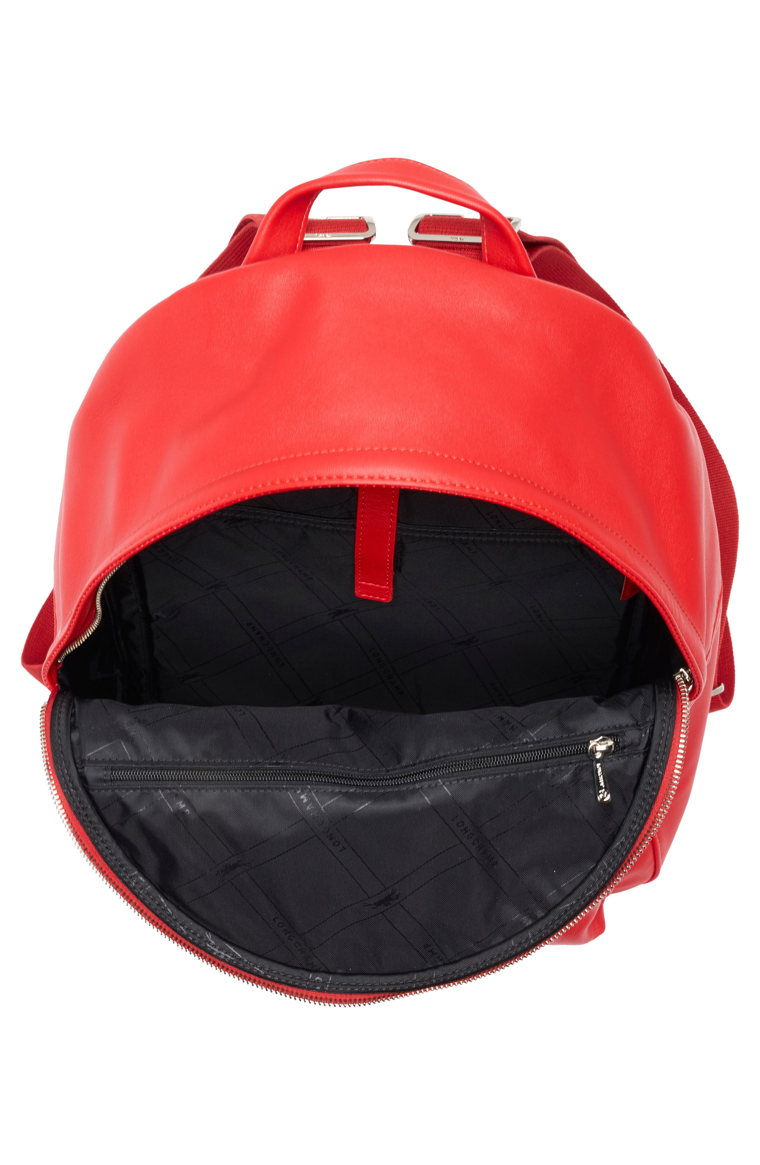 Longchamp Parisis Leather Backpack, Alternate, color, Vermilion