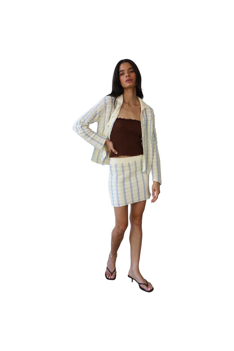Sienna Crochet Button Down Top - Women's, Alternate, color, Moody Blue