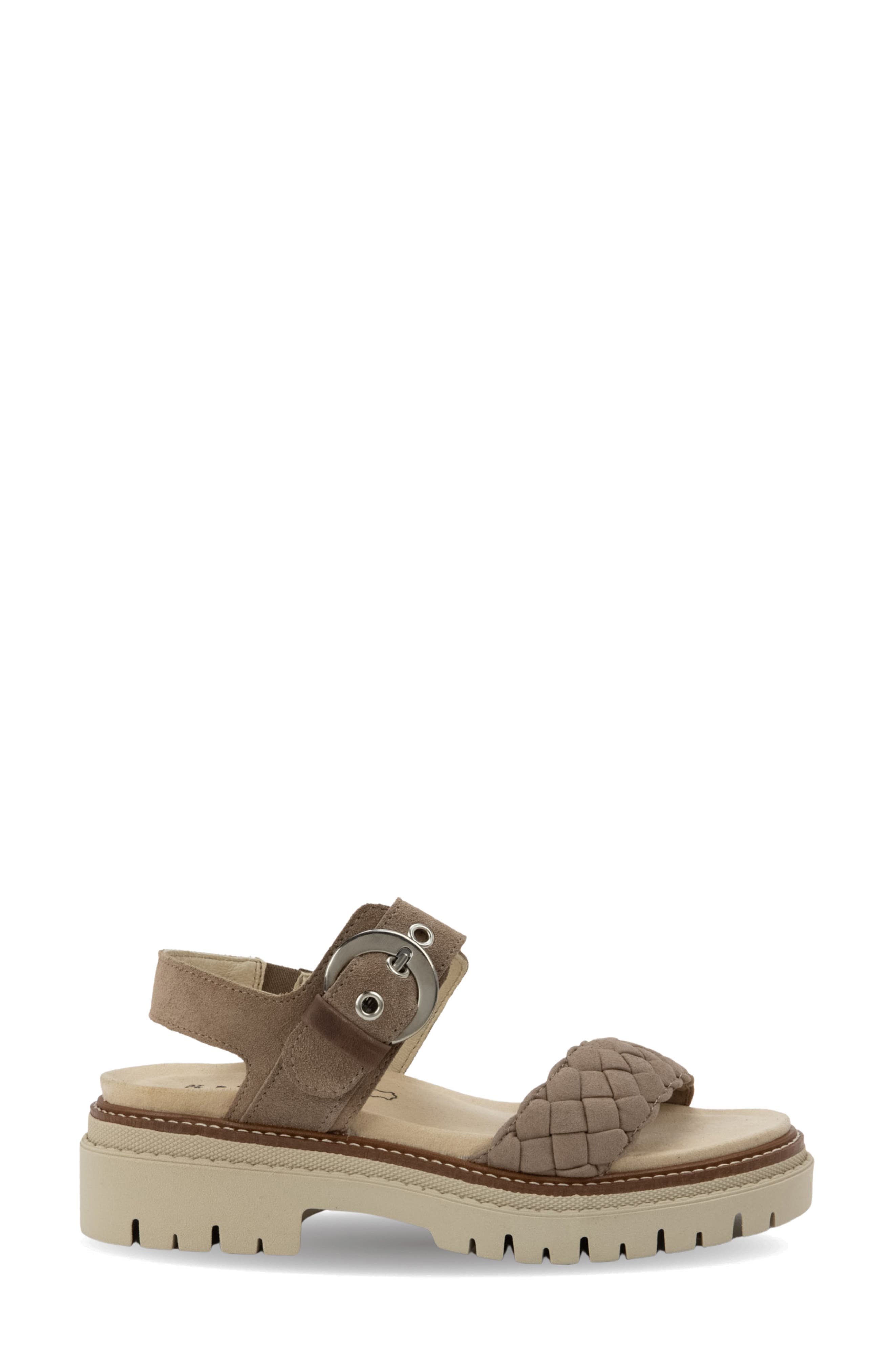 Naot Grove Lug Sandal, Alternate, color, Almond Suede