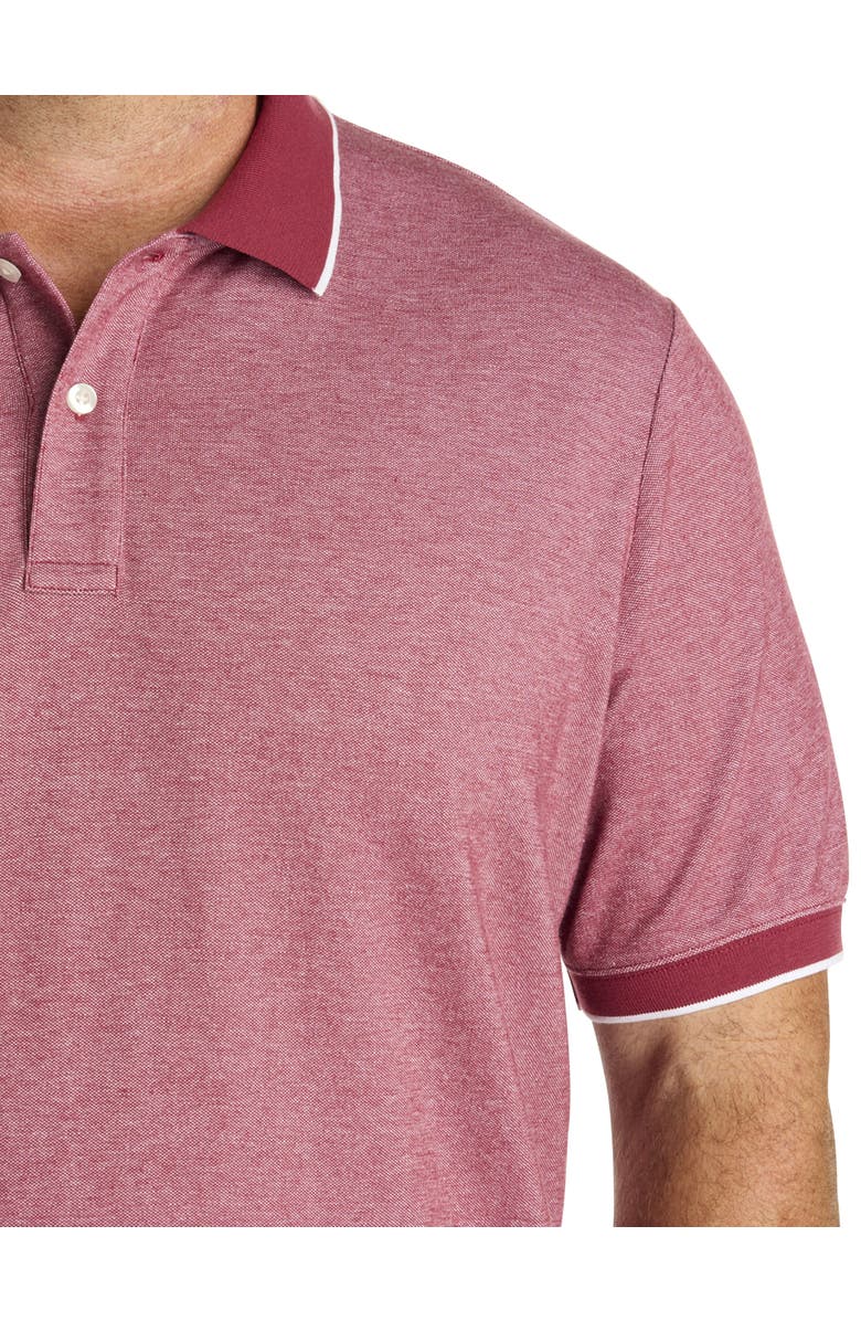 Harbor Bay by DXL Big & Tall Oxford Tipped Polo Shirt, Alternate, color, Burnt Russet