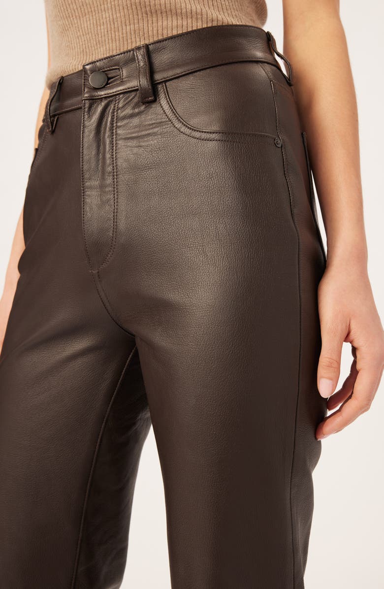 DL1961 Patti Ankle Straight Leg Leather Pants, Alternate, color, 