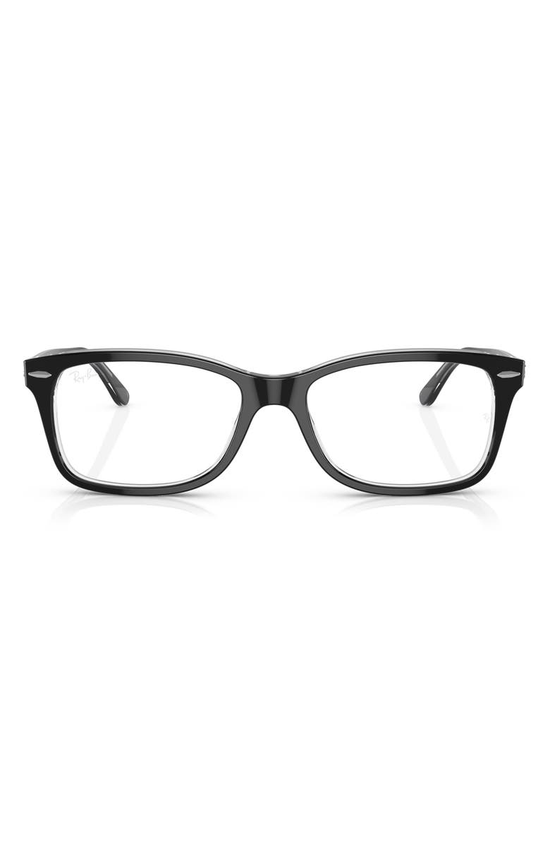 Ray-Ban 53mm Square Optical Glasses, Main, color, Black