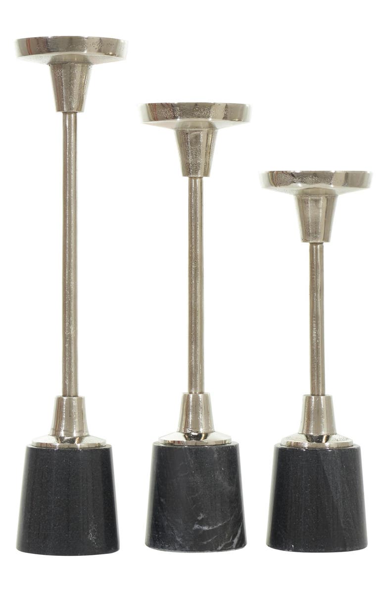 VIVIAN LUNE HOME Set of 3 Modern Candleholders, Main, color, 