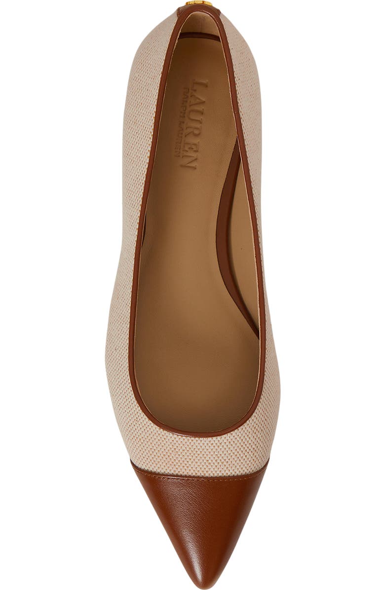 Lauren Ralph Lauren Londyn Pointed Cap Toe Ballet Flat, Alternate, color, Natural