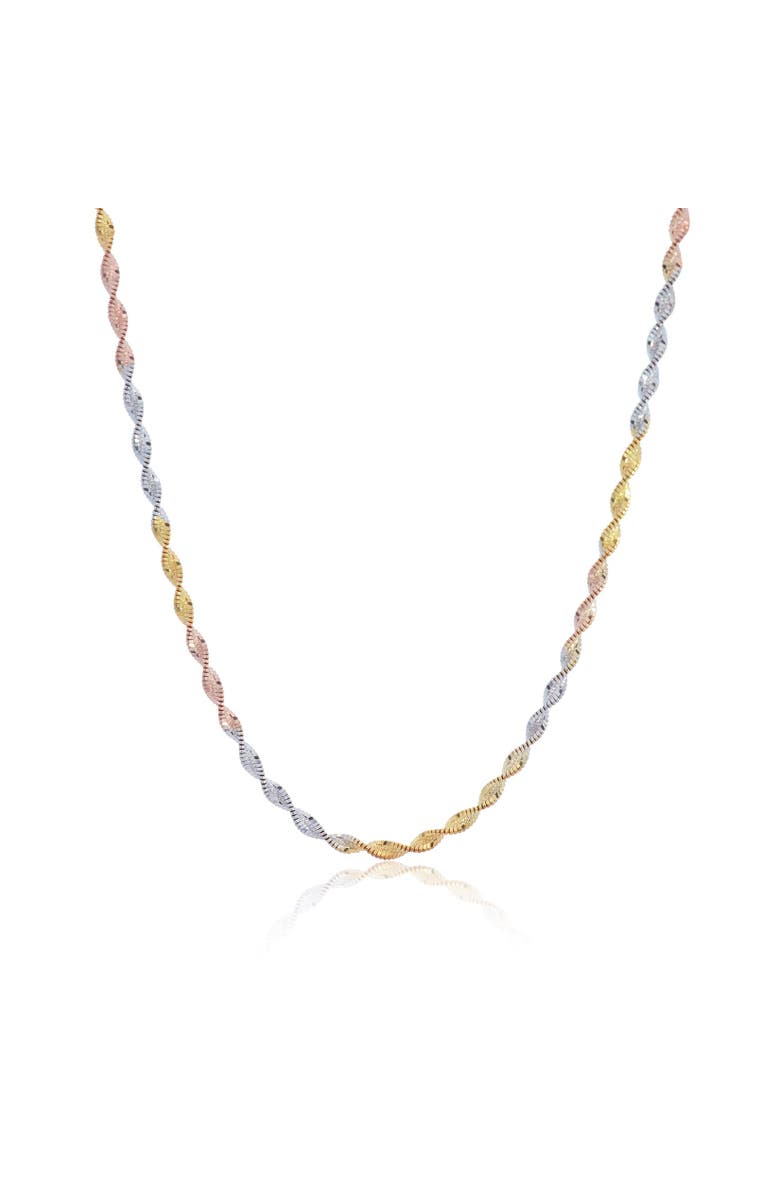 The Lovery Fine Jewelry Tricolor Twist Chain Necklace, Main, color, Tricolor Gold