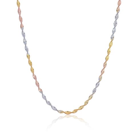 Tricolor Twist Chain Necklace