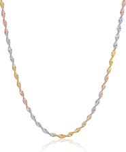 The Lovery Fine Jewelry Tricolor Twist Chain Necklace