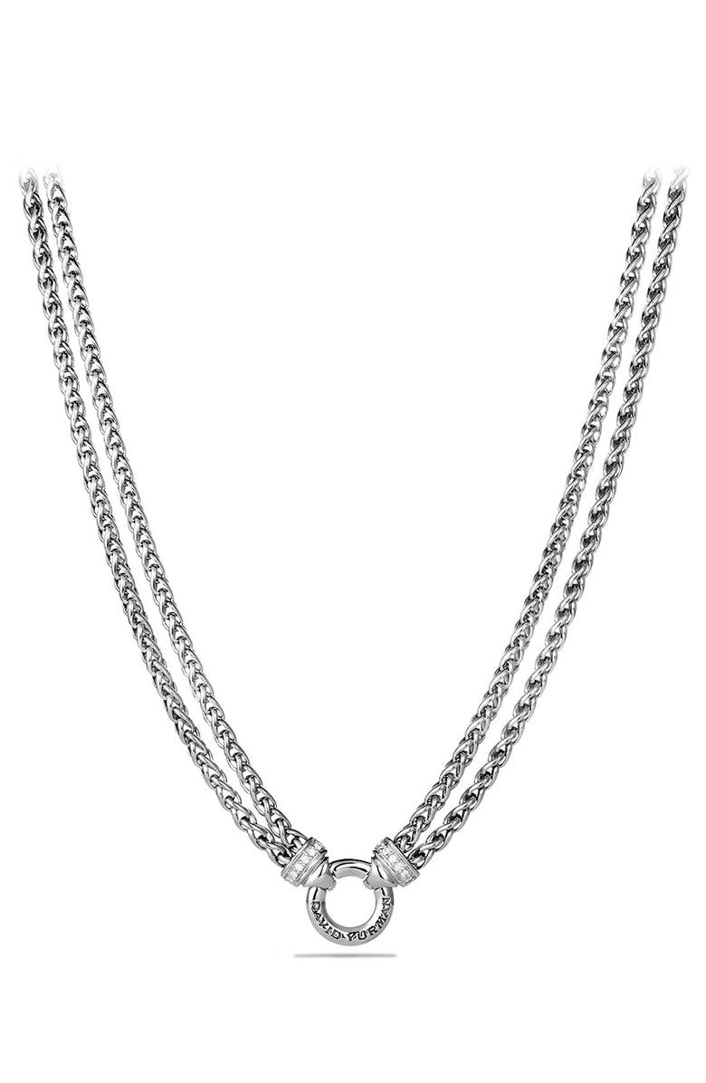 David Yurman Double Wheat Chain Necklace with Gold, Main, color,