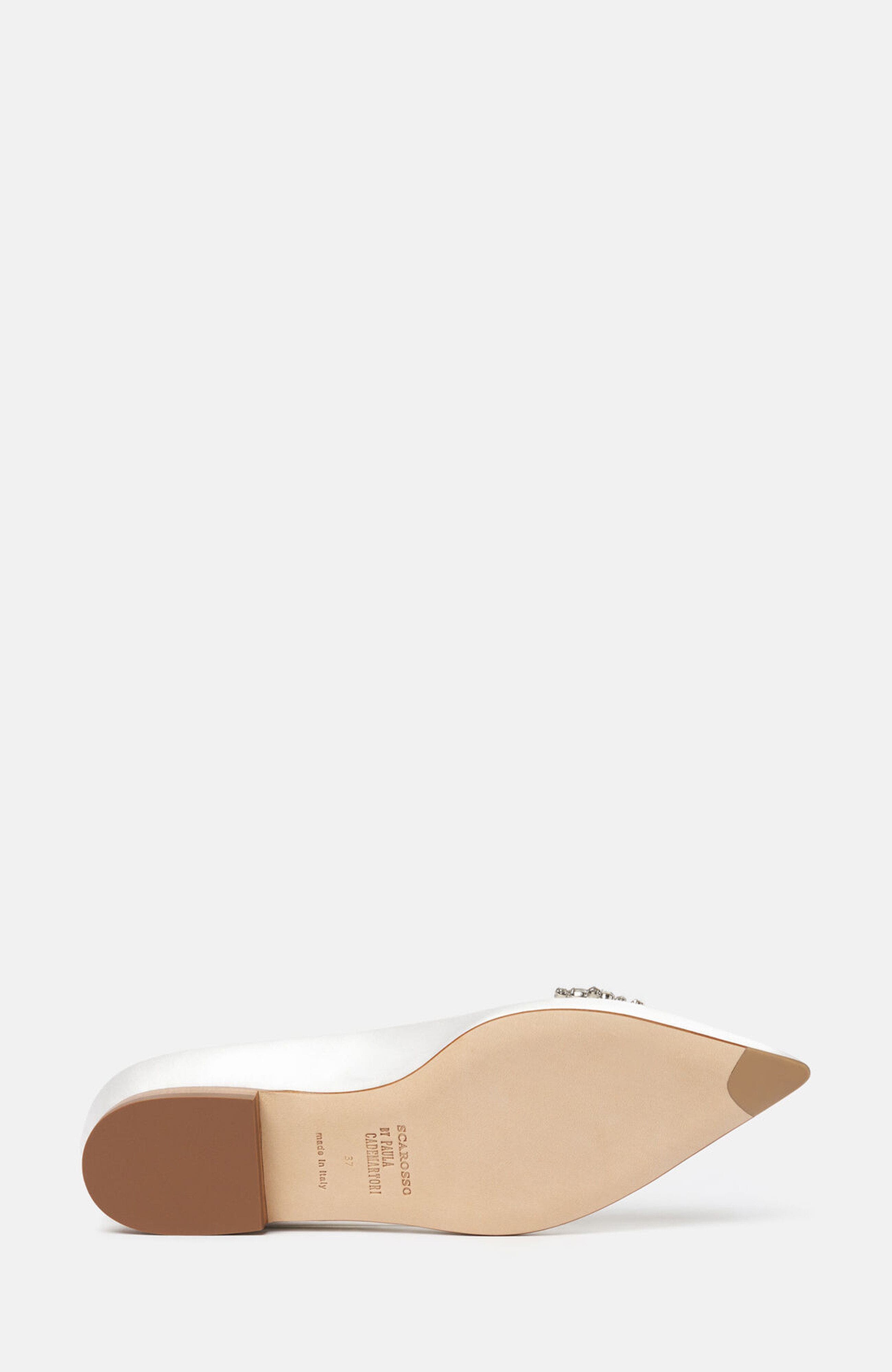 Iris Ballerinas, Alternate, color, White Rhinestone - Silk