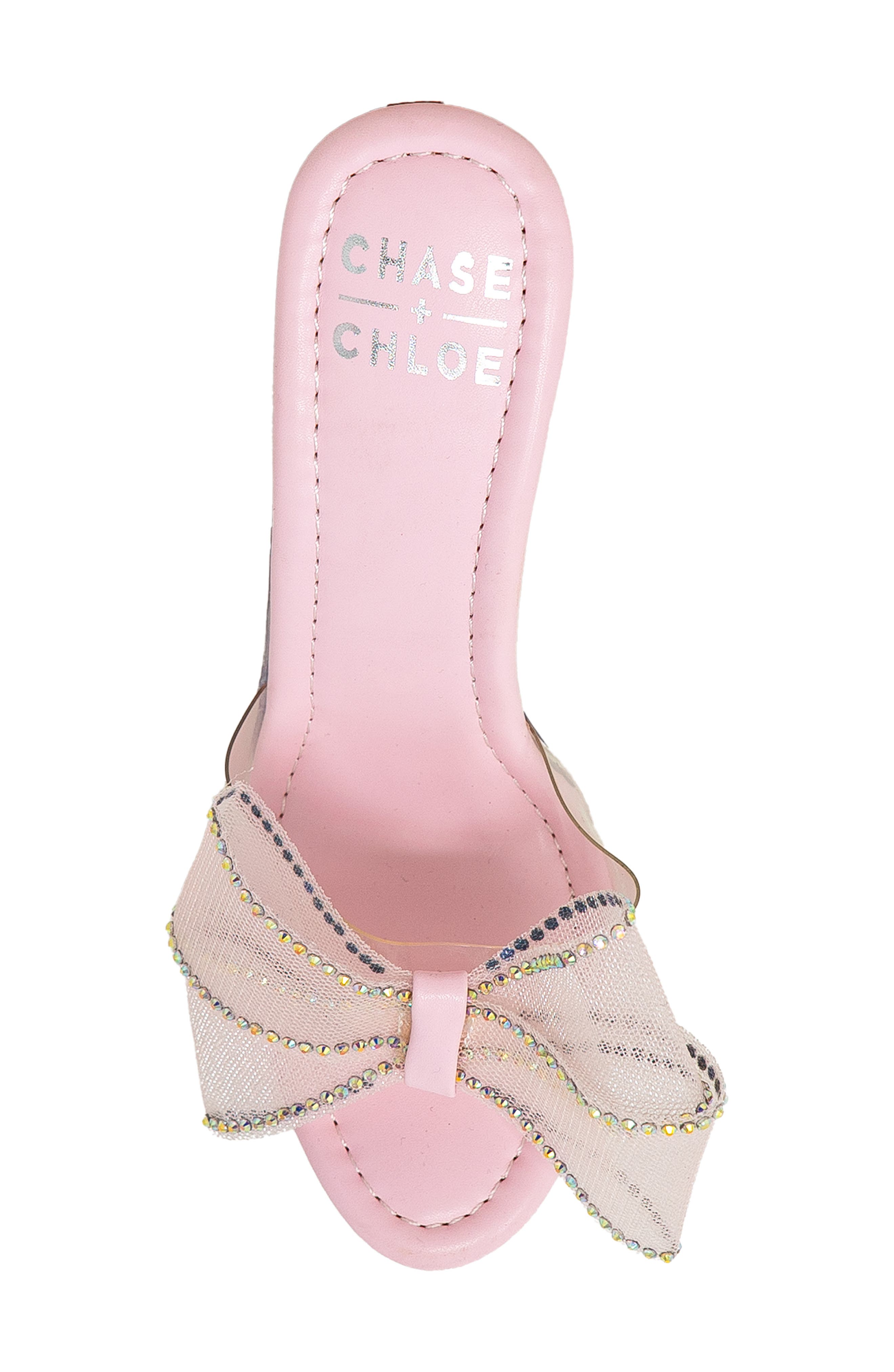 Rhinestone Bow Platform Sandal, Alternate, color, CLEAR PINK