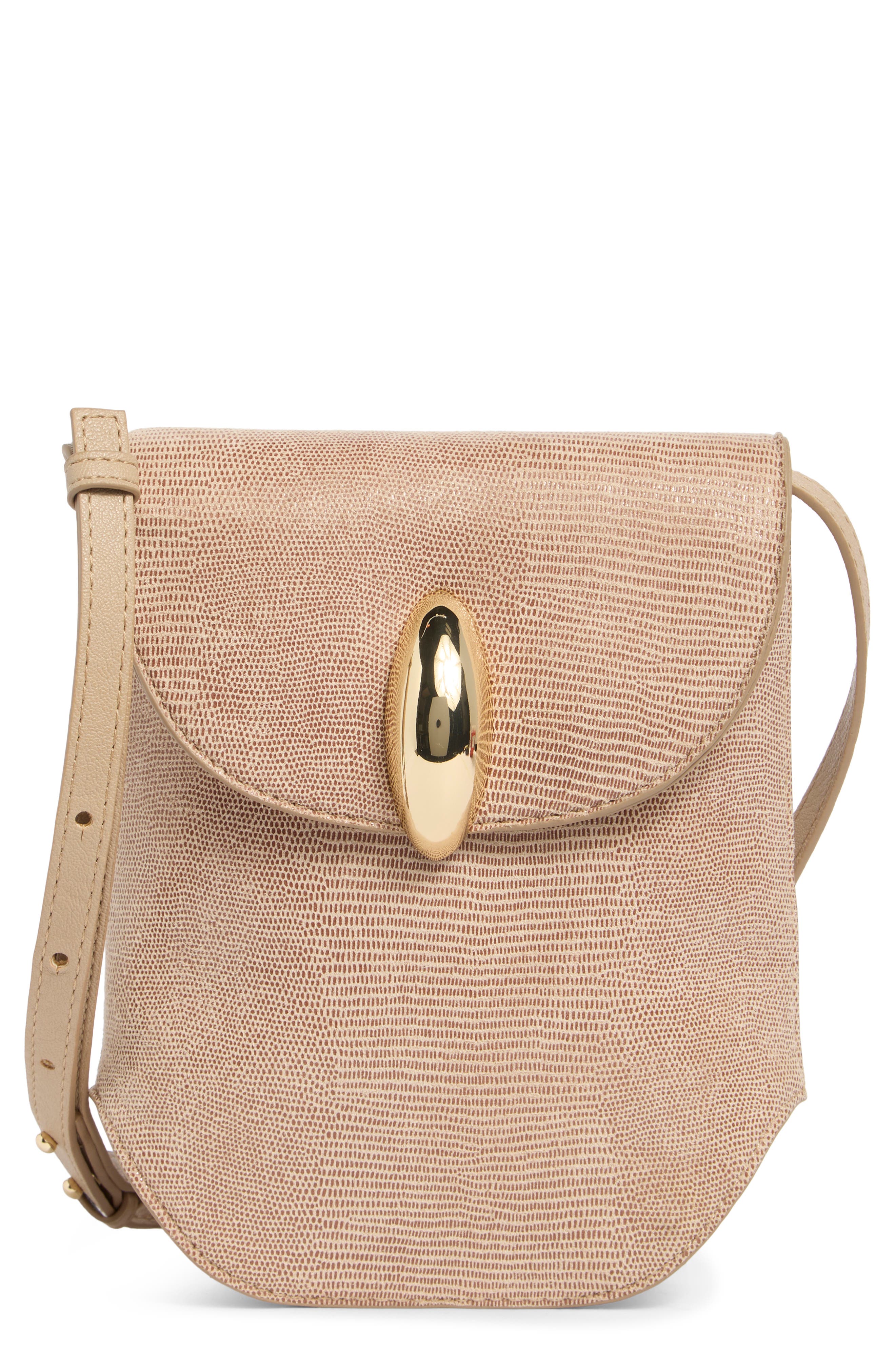 Perry Lizard Embossed Faux Leather Crossbody Bag