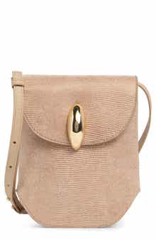 Perry Lizard Embossed Faux Leather Crossbody Bag