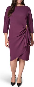 DONNA KARAN Side Drape Sheath Dress
