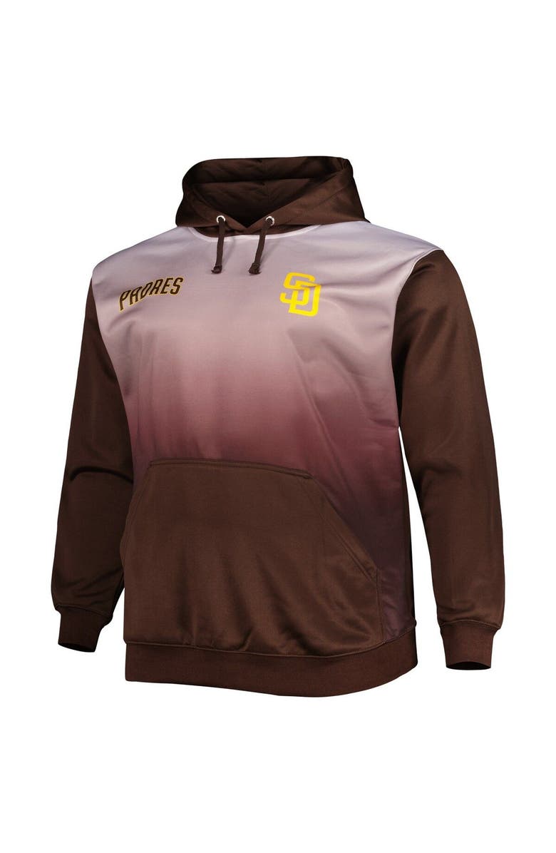 PROFILE Men's Brown San Diego Padres Fade Sublimated Fleece Pullover Hoodie, Alternate, color, 