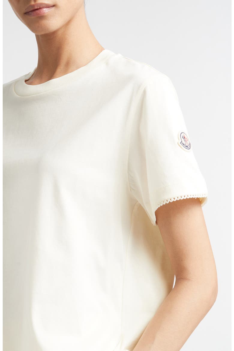 Scalloped Trim Cotton T-Shirt, Alternate, color, WHITE
