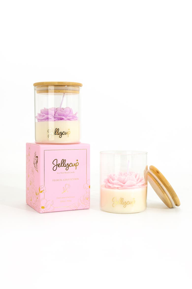 Peony Bloom Jar Soy Wax Candle, Alternate, color, Peony Pink