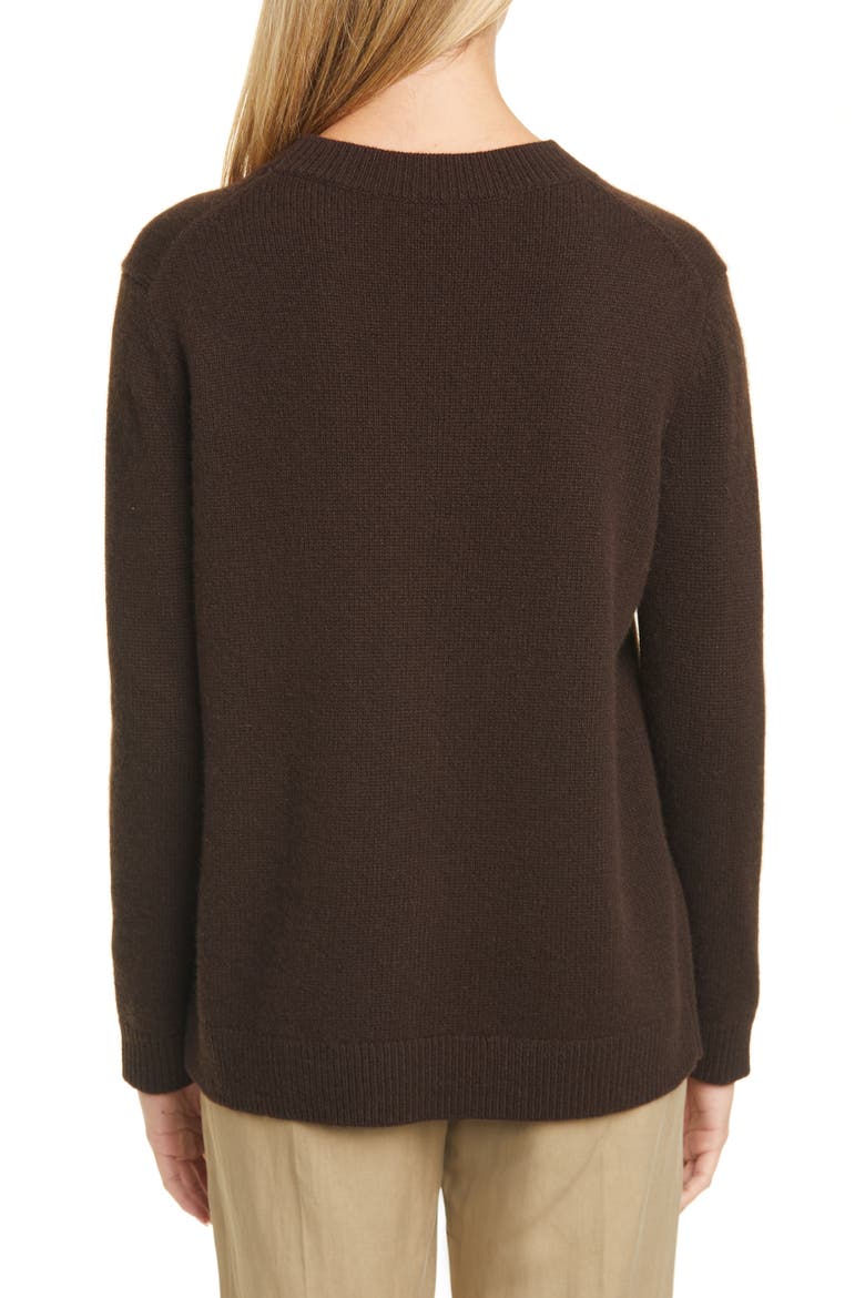 Crewneck Cashmere Sweater, Alternate, color, DEEP BROWN