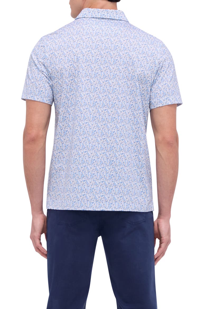 Victor OoohCotton® Barware Print Polo, Alternate, color, AIR BLUE