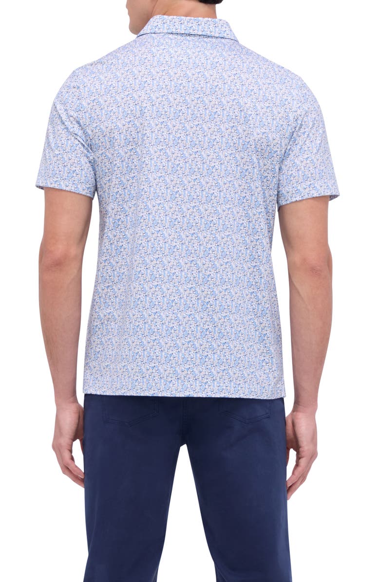 Bugatchi Victor OoohCotton<sup>®</sup> Barware Print Polo, Alternate, color, Air Blue