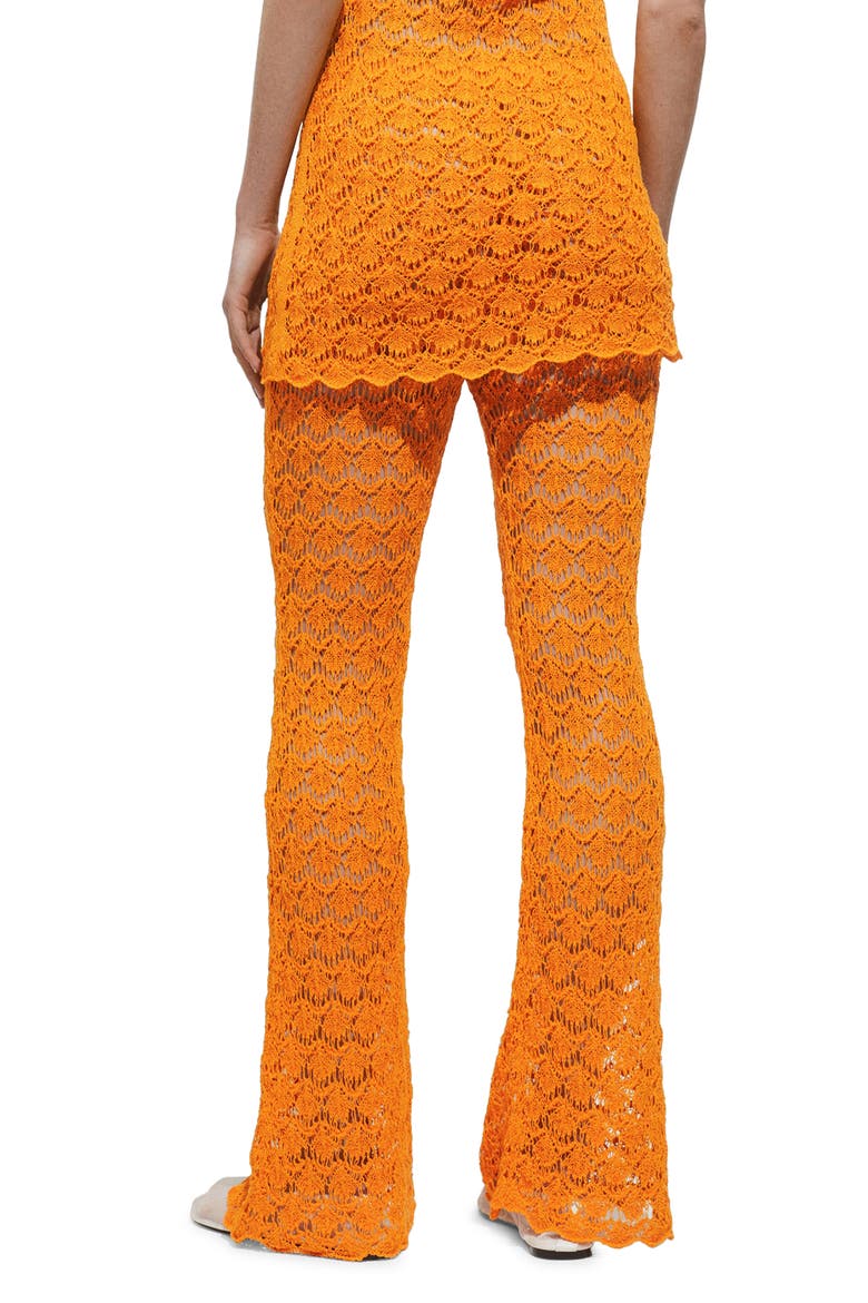 Open Stitch Flare Cover-Up Pants, Alternate, color, ORANGE