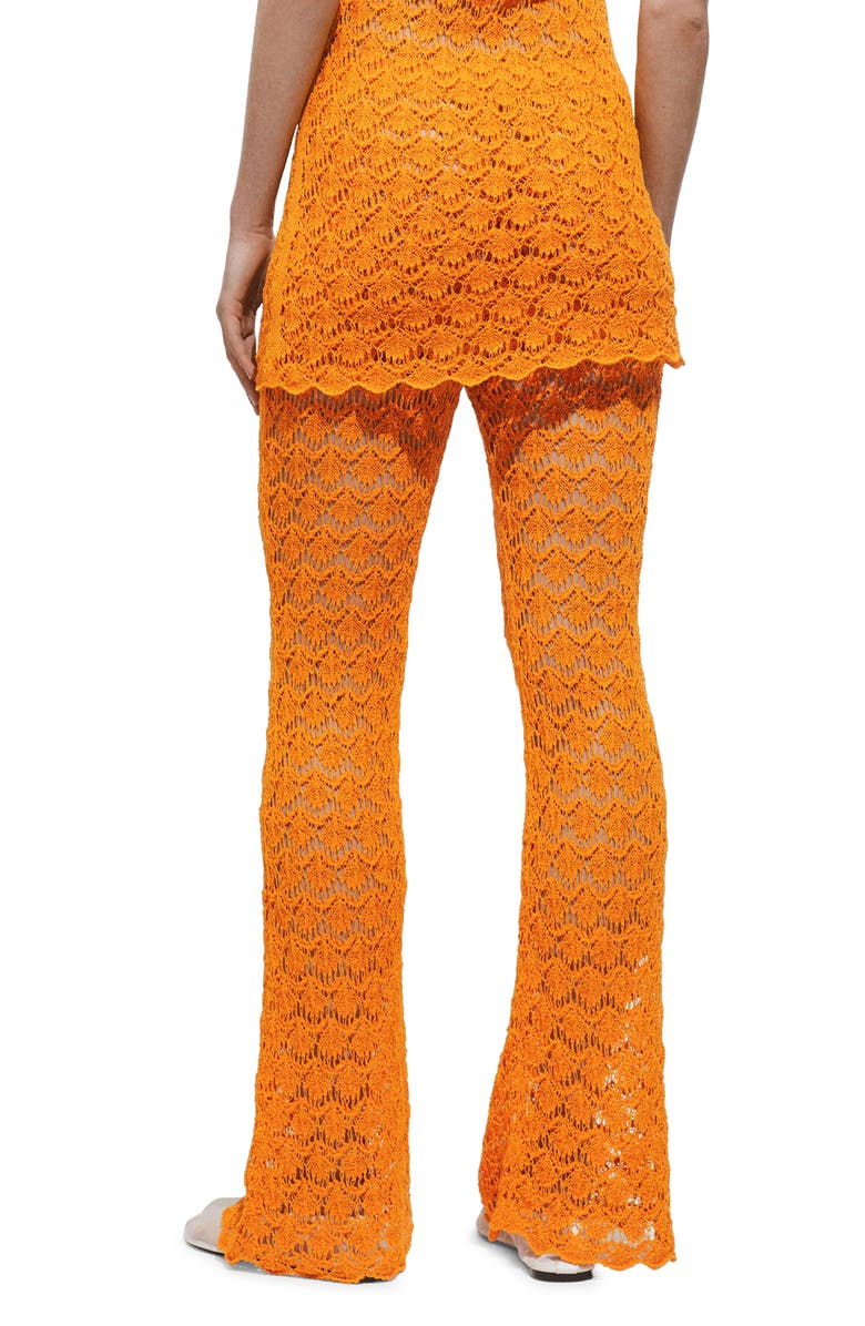 MANGO Open Stitch Flare Cover-Up Pants, Alternate, color, Orange