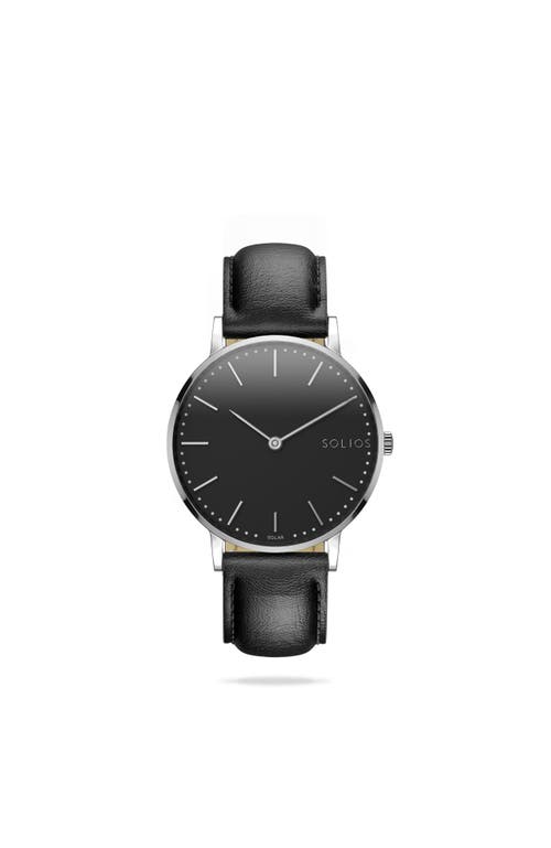 Solios Watches The Solar Classic | Black Dial In Black Vegan Leather