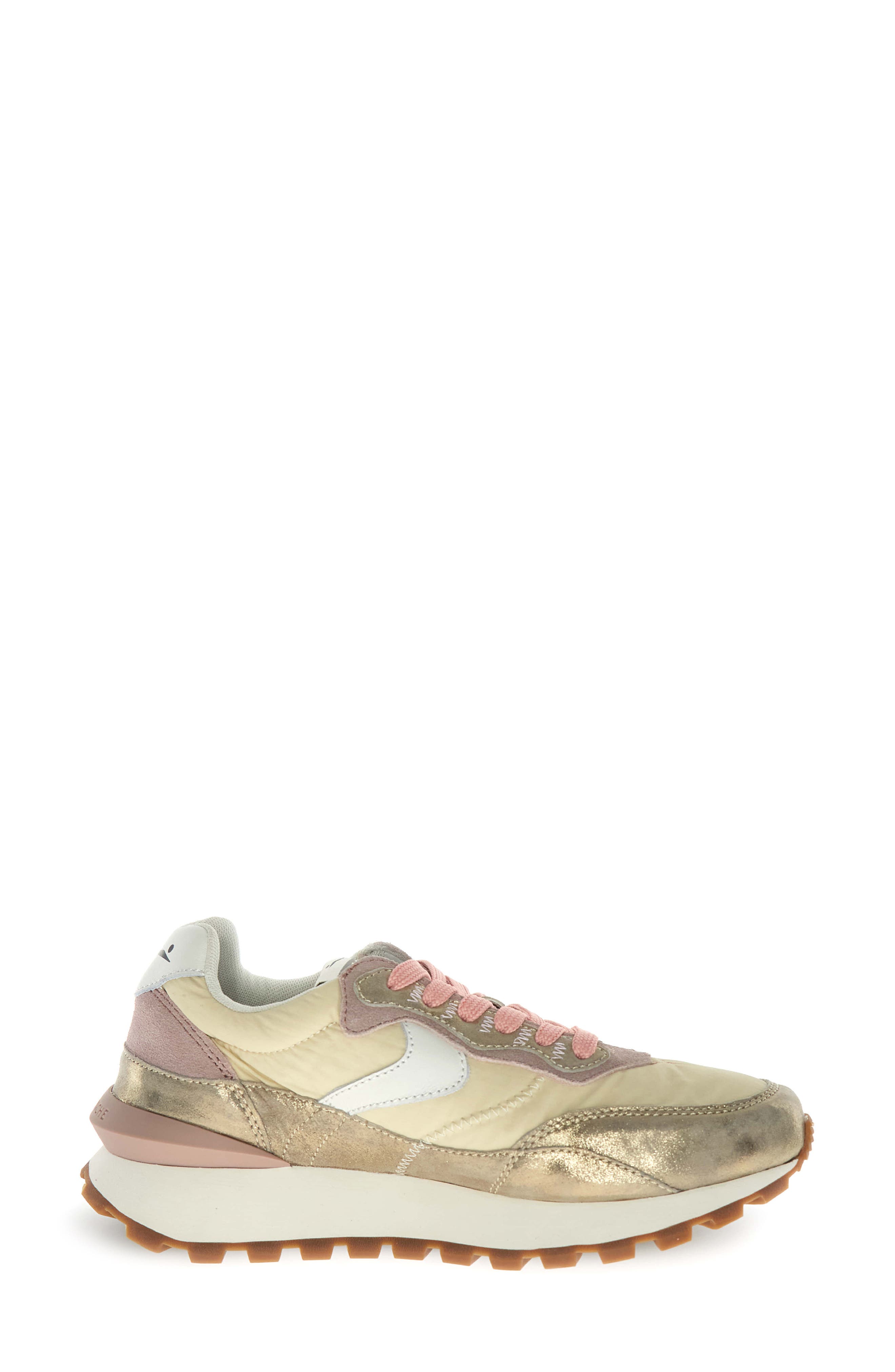Olivia Court Wool Sneaker with Genuine Shearling Trim, Alternate, color, GOLD