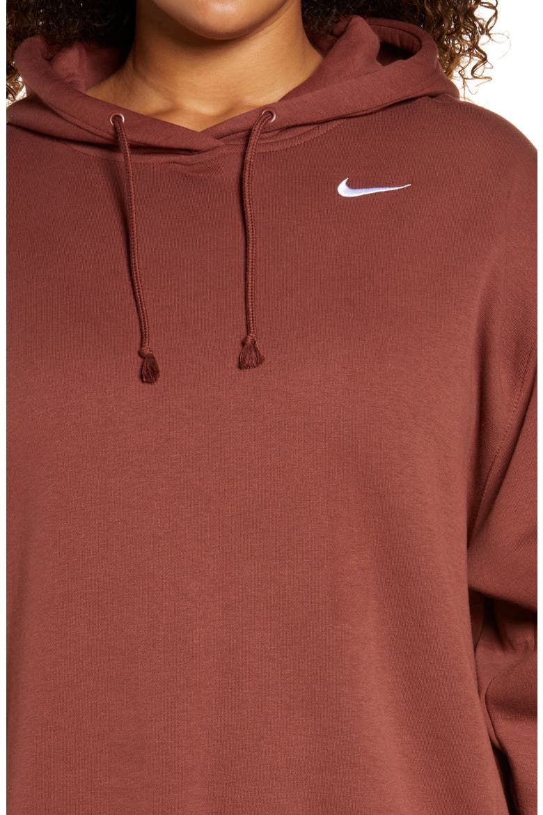 Fleece Hoodie, Alternate, color, DARK PONY/ WHITE