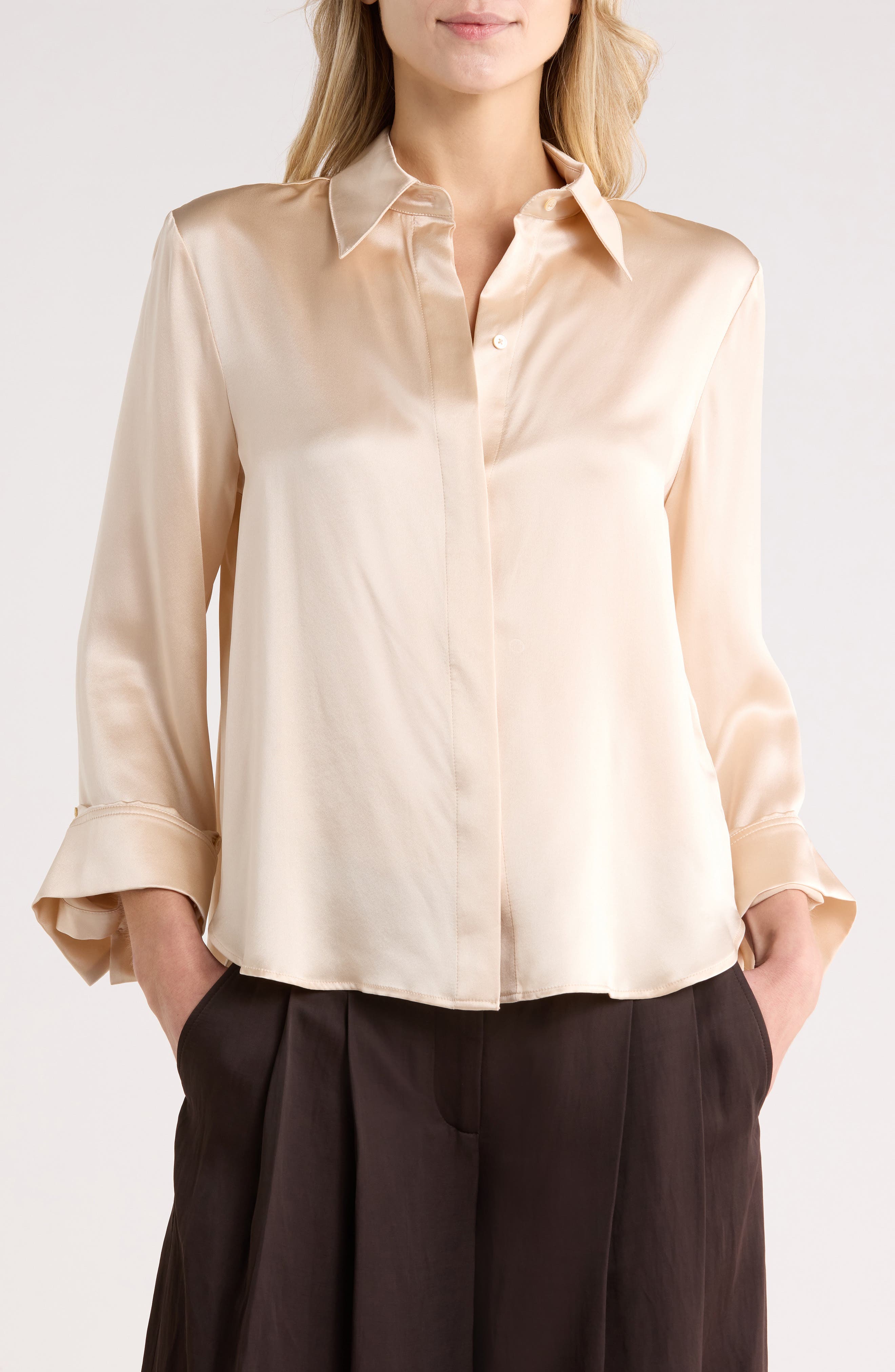 TWP Boyfriend Silk Button-Up Shirt