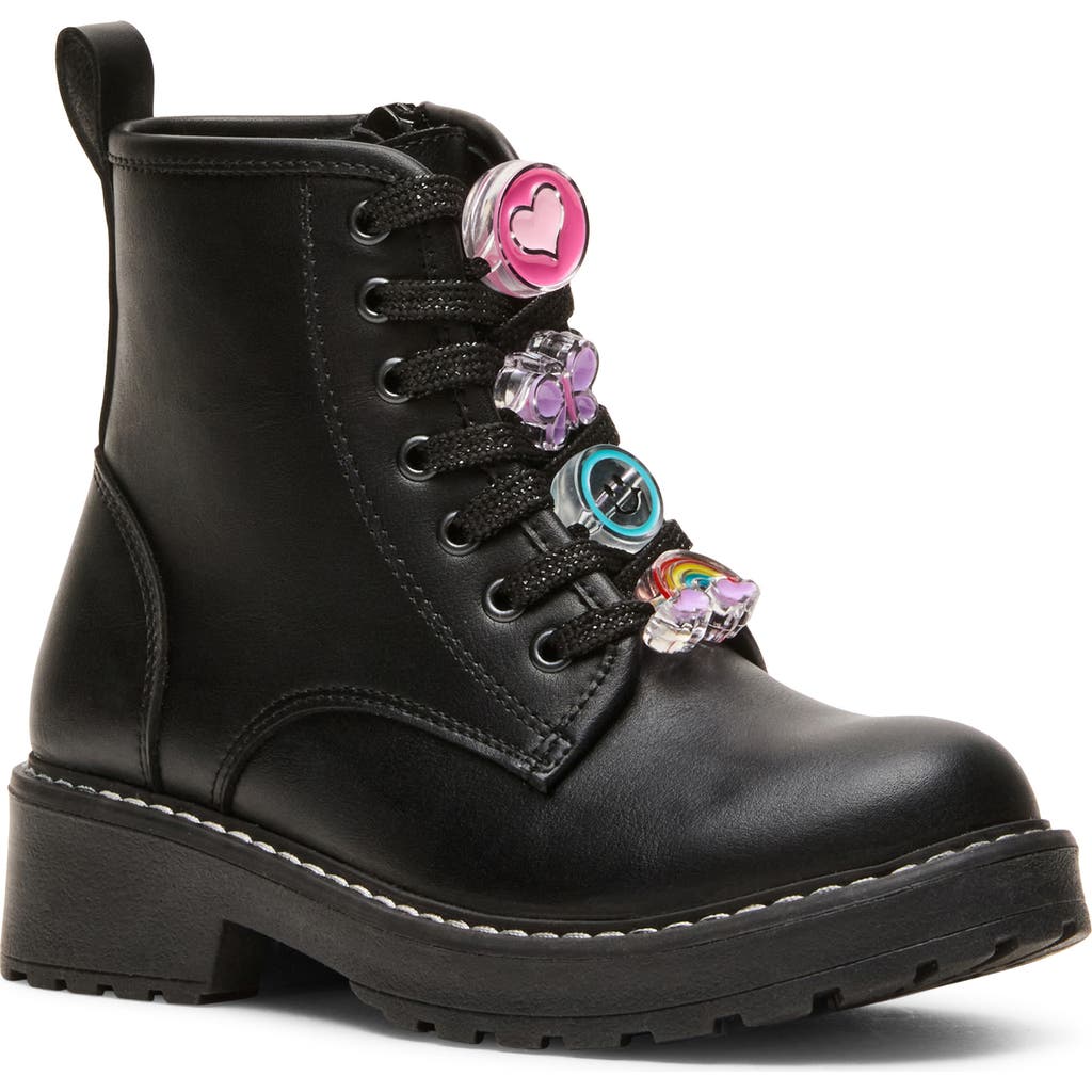 Steve Madden Kids' Jwriley Lace-up Bootie In Black