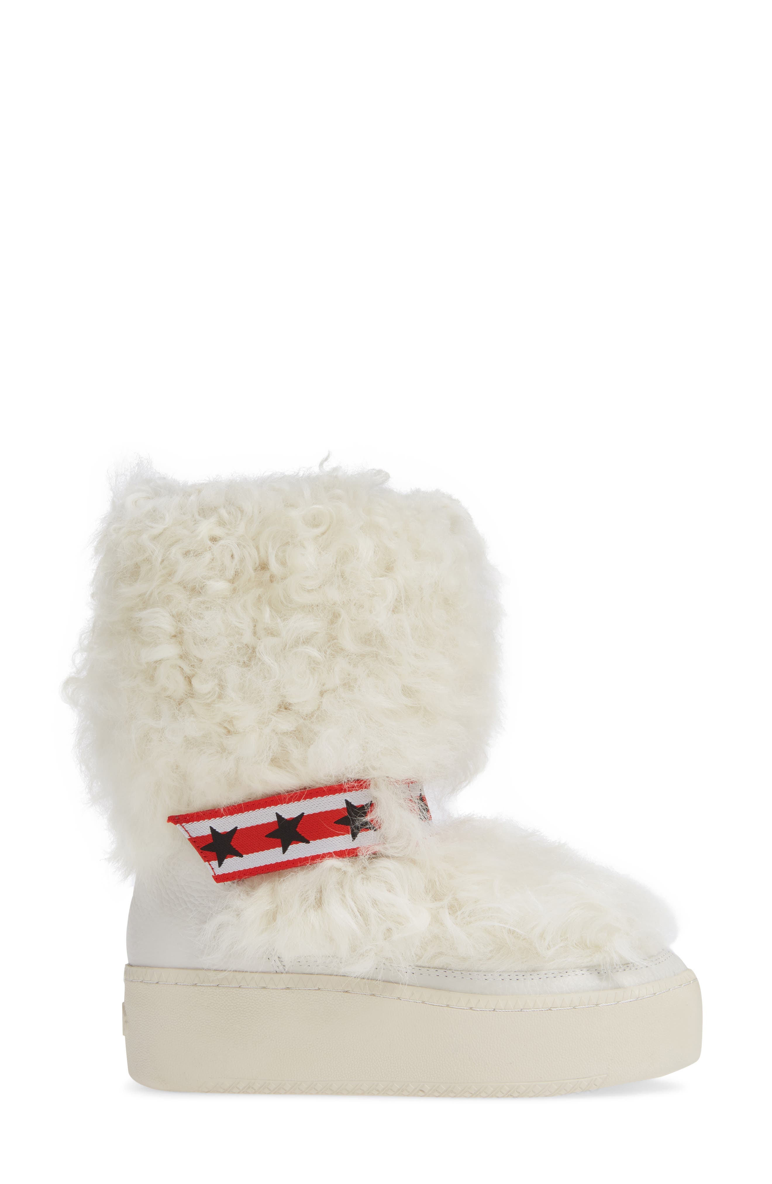 Ash Cool Genuine Shearling Boot, Alternate, color, Off White/ Off White