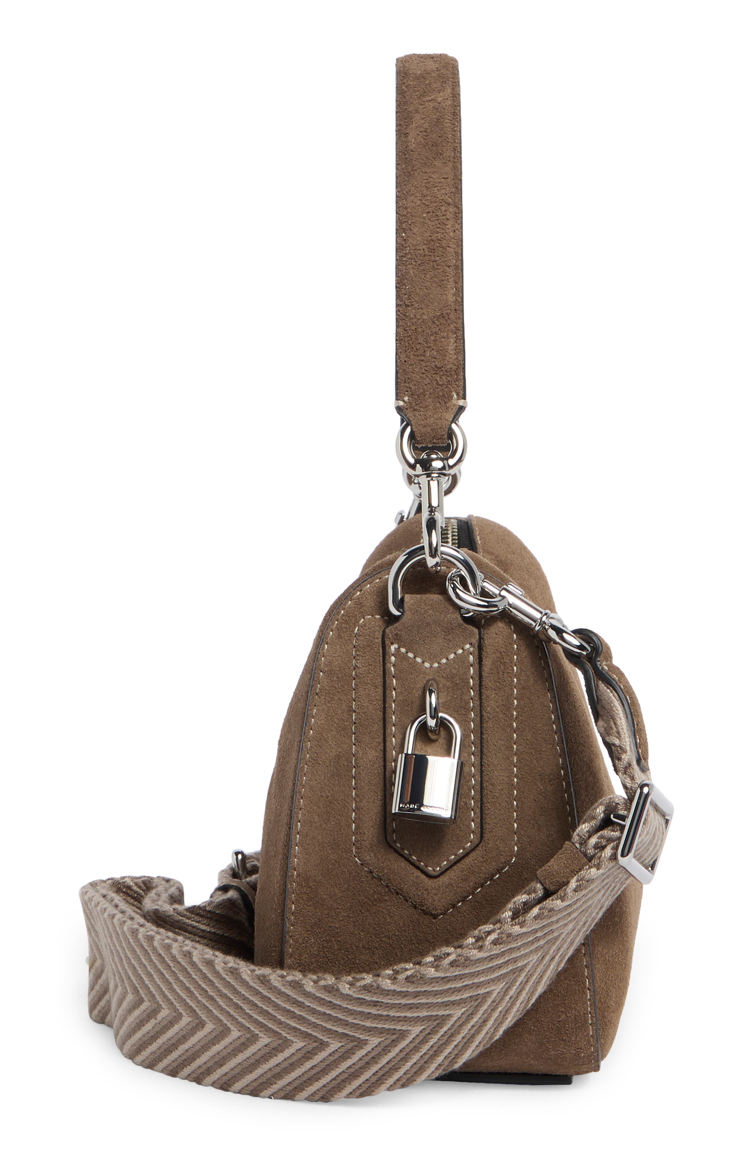 Marc Jacobs Suede Drifter Small Convertible Shoulder Bag, Alternate, color, Concrete