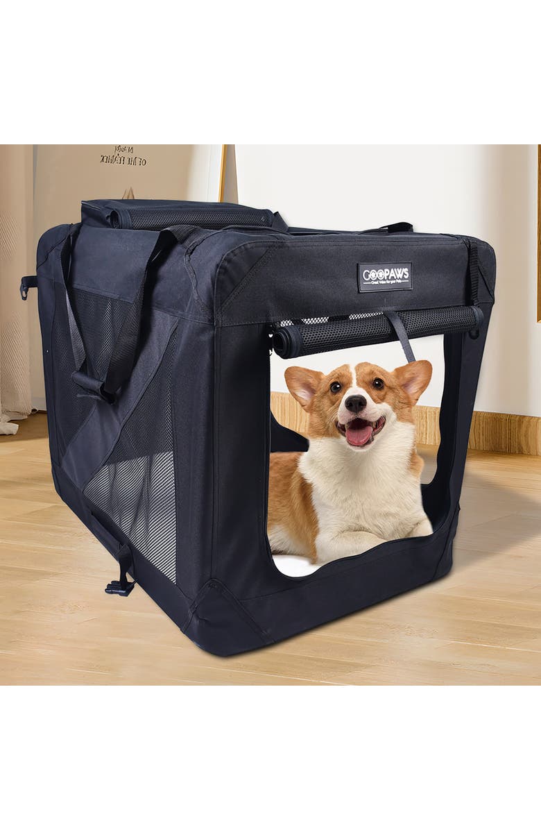 JESPET Soft Pet Crate 36", 70Lb Capacity, Alternate, color, Multicolored