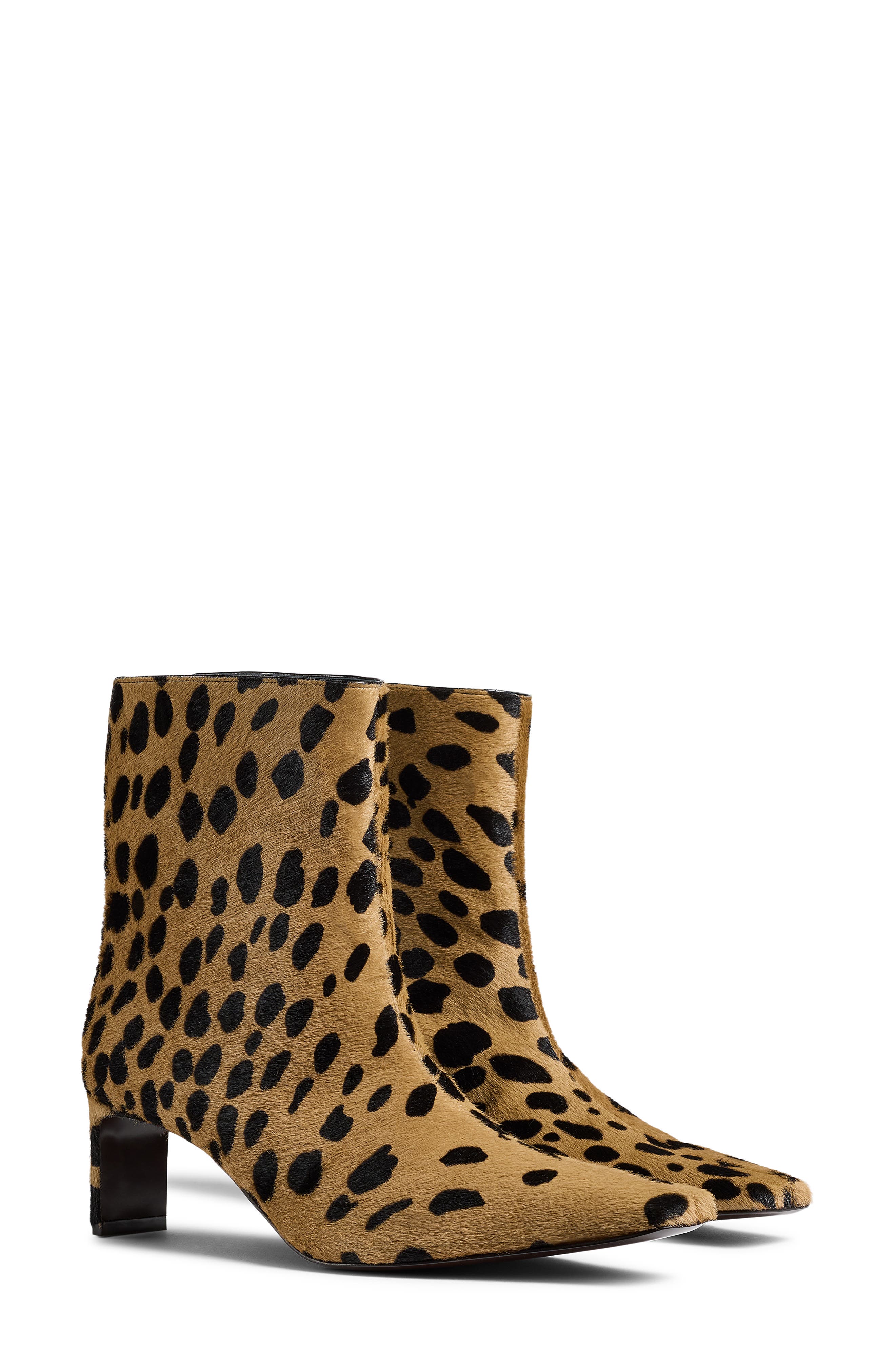 Khaite Ona Genuine Calf Hair Bootie, Main, color, Camel / Black