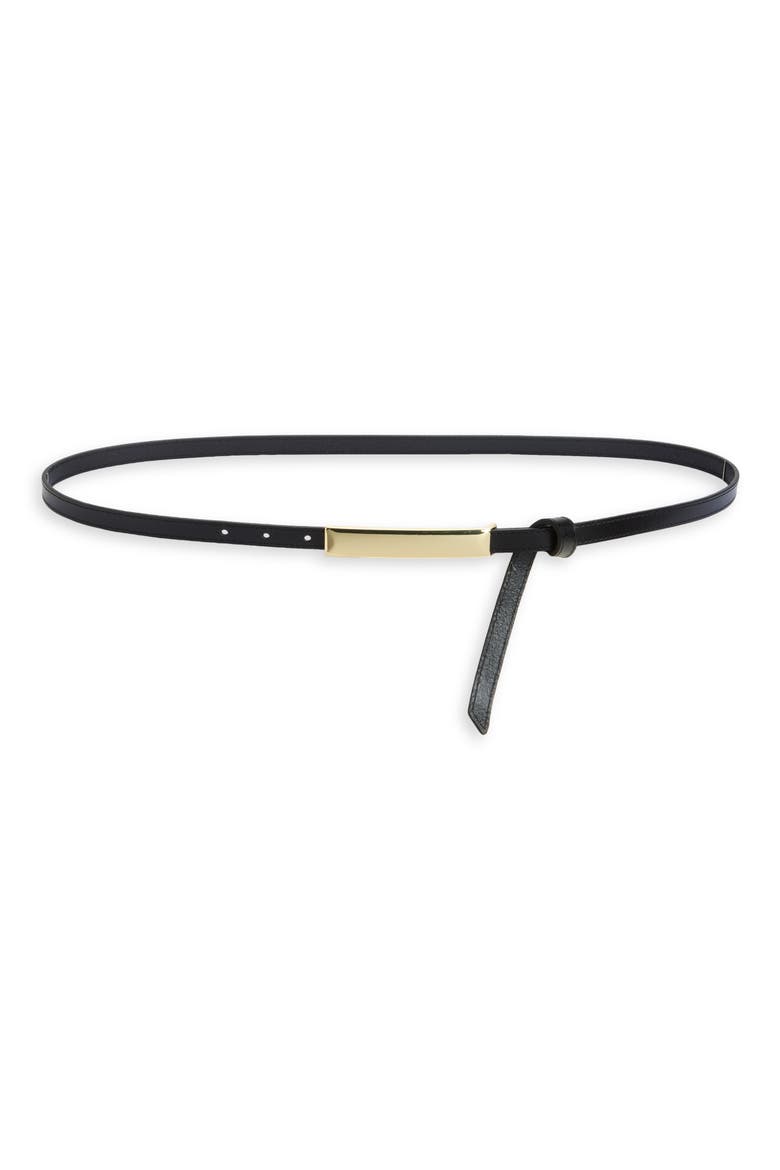 Tie Waist Leather Belt, Main, color, BLACK