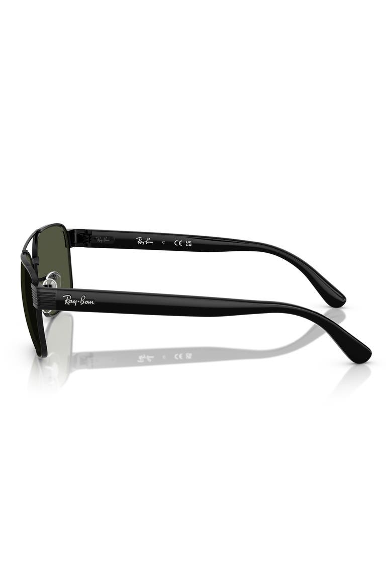 61mm Square Sunglasses, Alternate, color, BLACK