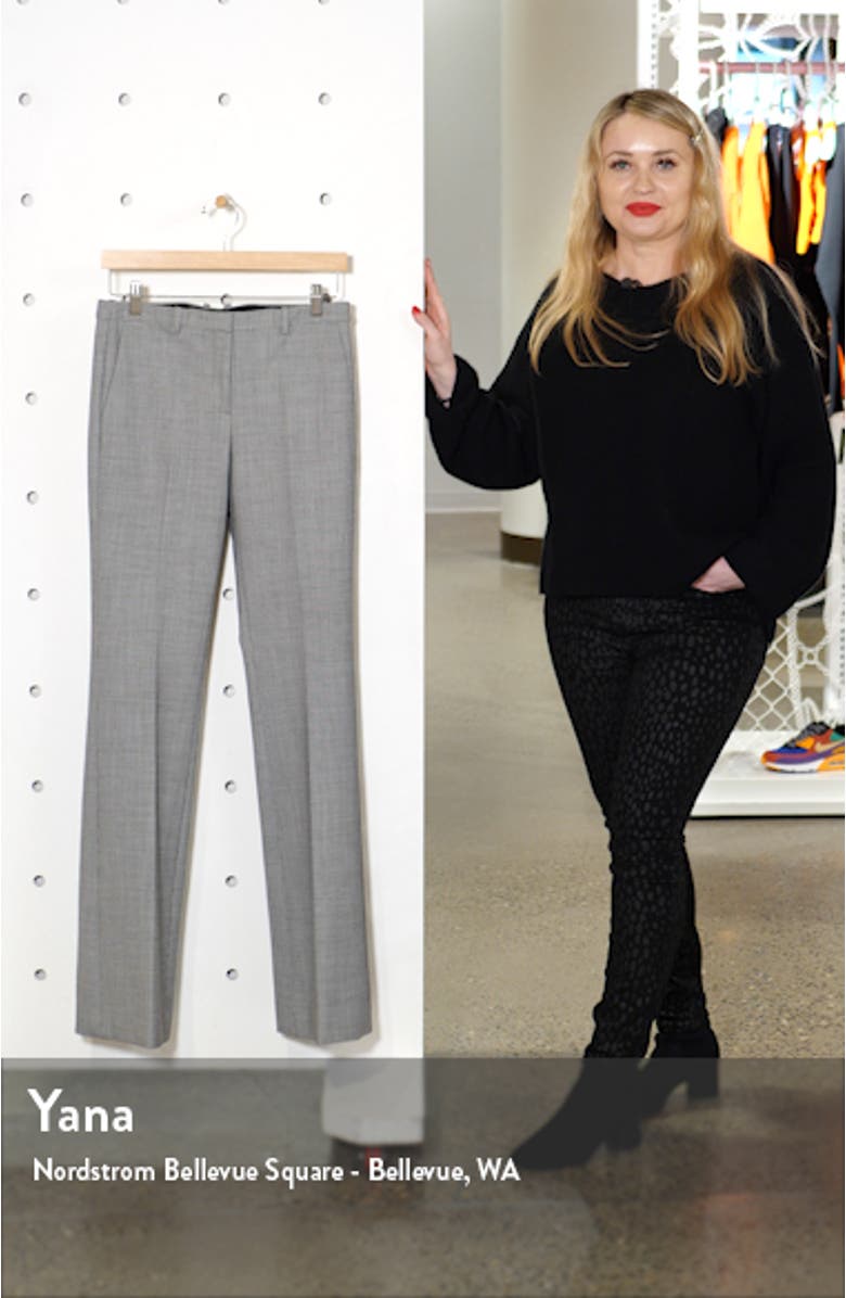 Demitria 4 Houndstooth Flare Leg Stretch Wool Pants, sales video thumbnail