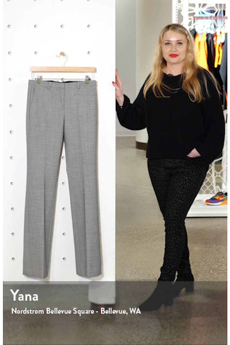 Demitria 4 Houndstooth Flare Leg Stretch Wool Pants video