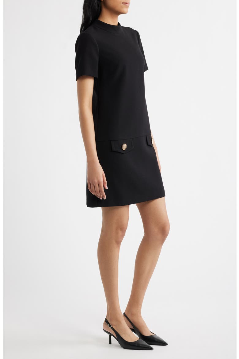 Stretch Mock Neck Dress, Alternate, color, BLACK
