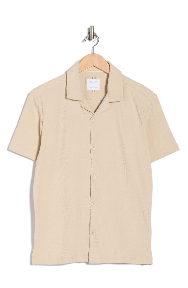 Cactus Man Relaxed Fit Textured Camp Shirt, Main, color, Sand