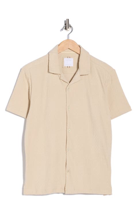 Relaxed Fit Textured Camp Shirt