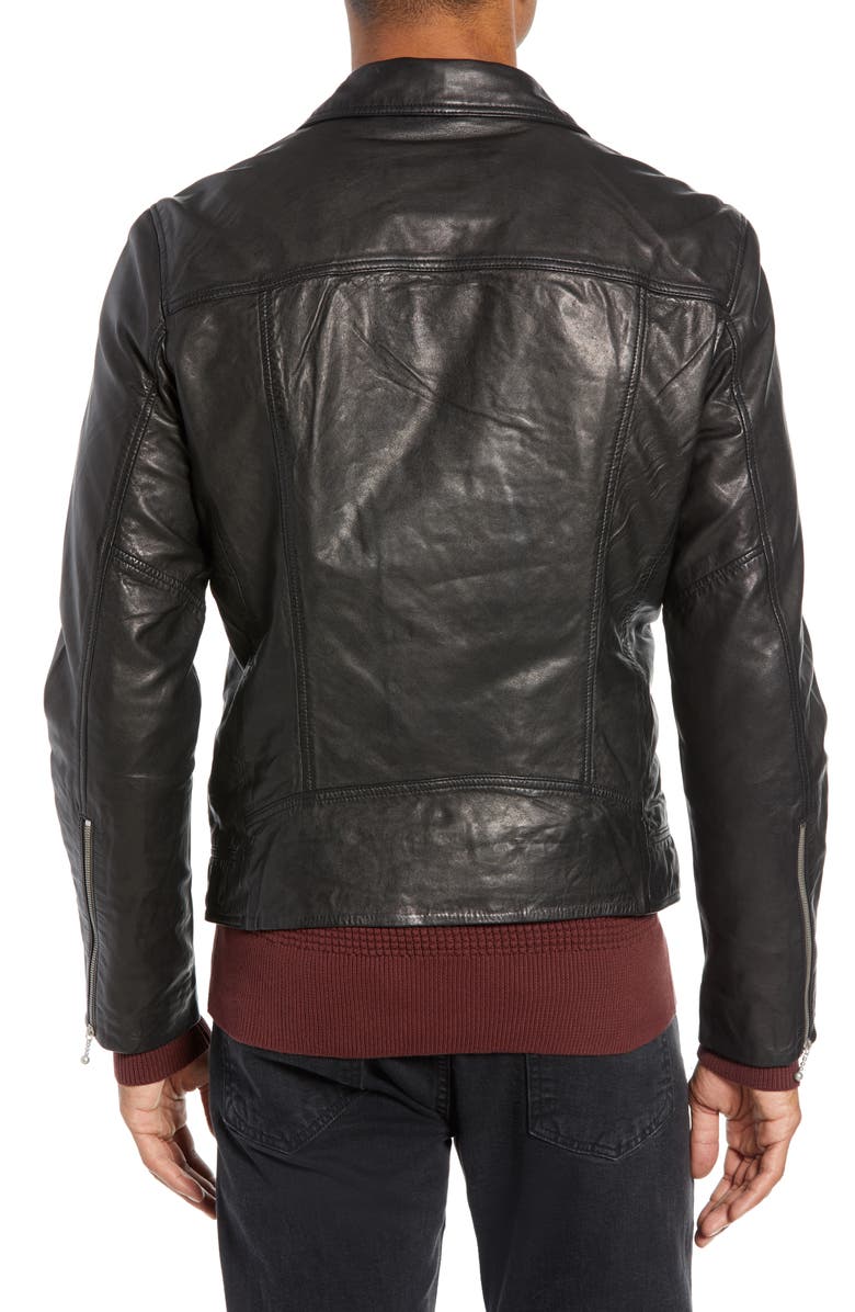 AllSaints Holt Slim Fit Leather Biker Jacket, Alternate, color, 