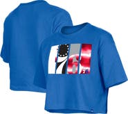New Era Women's New Era Royal Philadelphia 76ers Cropped T-Shirt