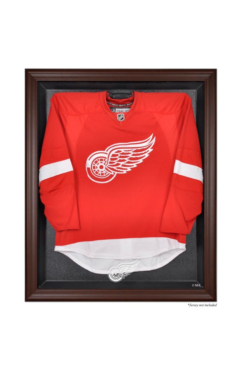 FANATICS AUTHENTIC Detroit Red Wings Brown Framed Logo Jersey Display Case, Main, color,