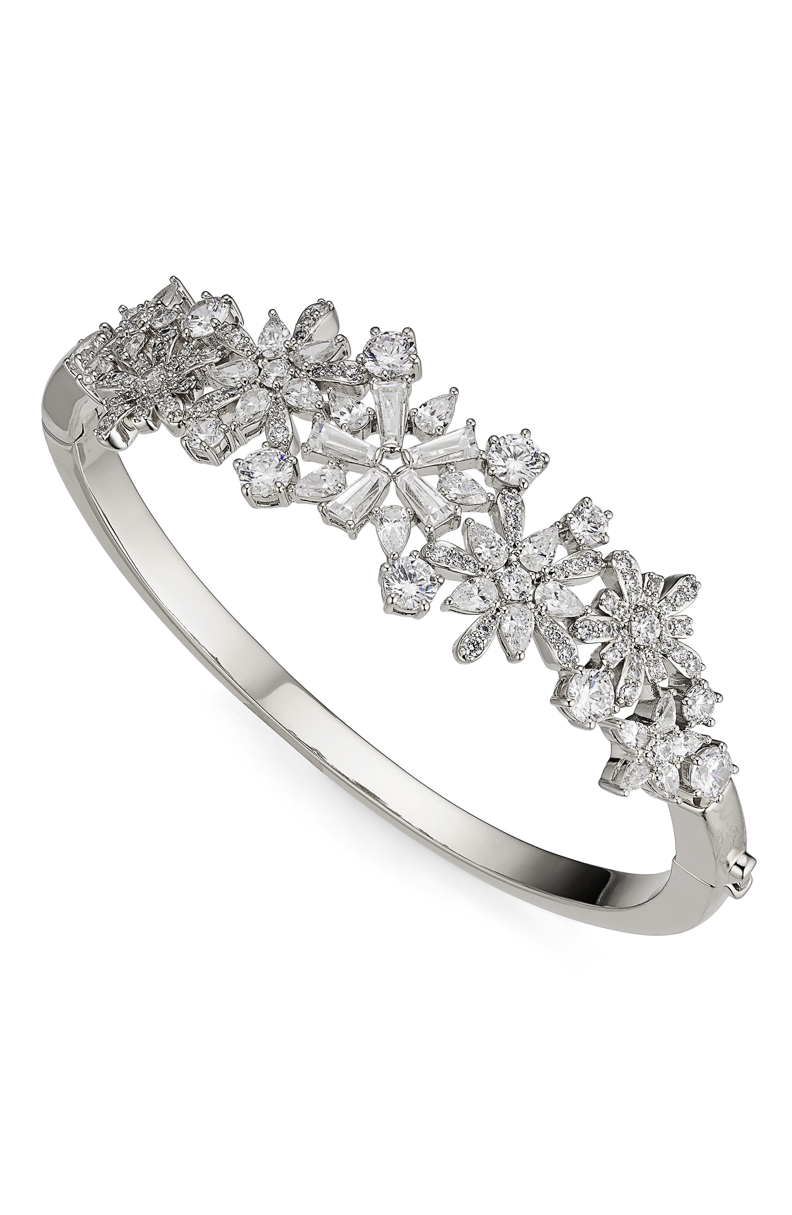 Nadri Freya Crystal Flower Hinge Bracelet (Women) | Nordstrom