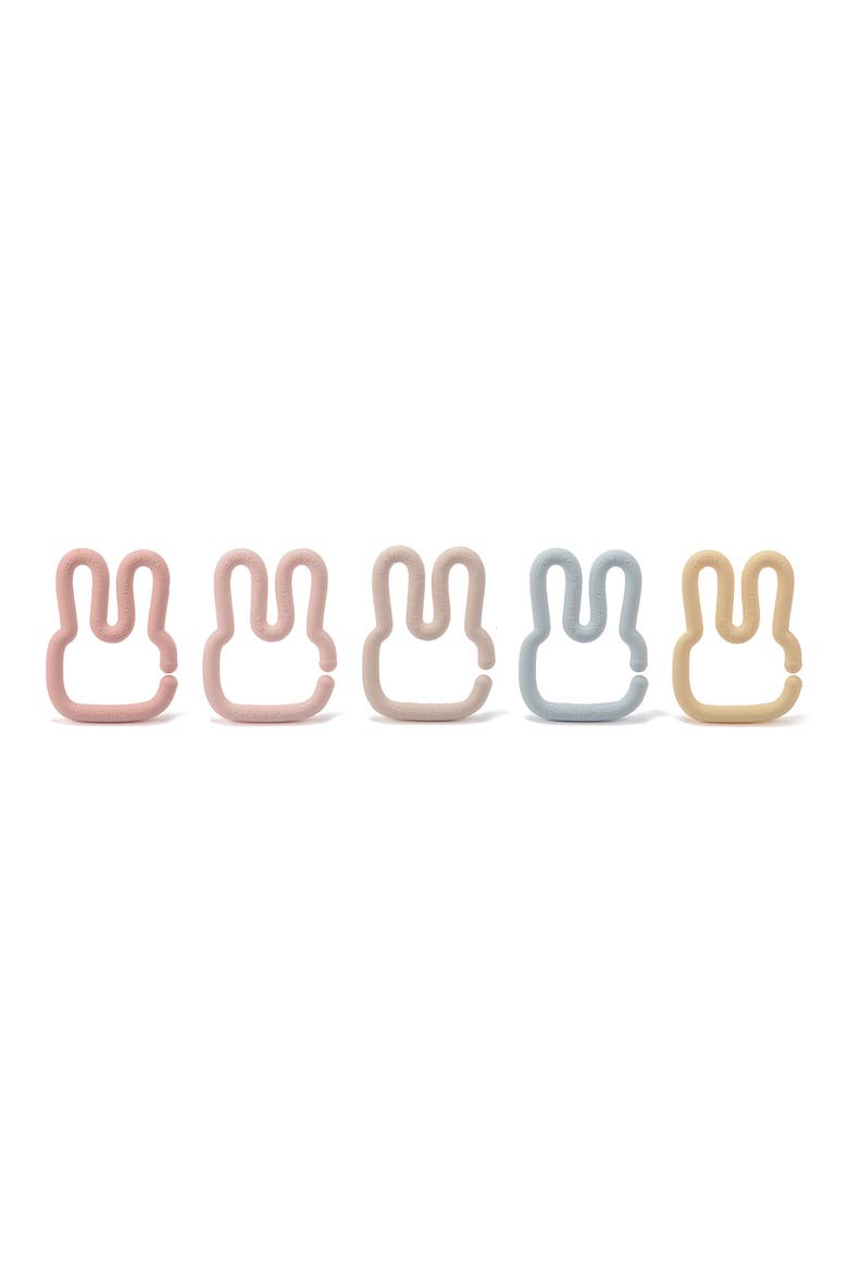 Assorted 5-Pack Silicone Bunny Toy Links, Main, color, PINK MULTI