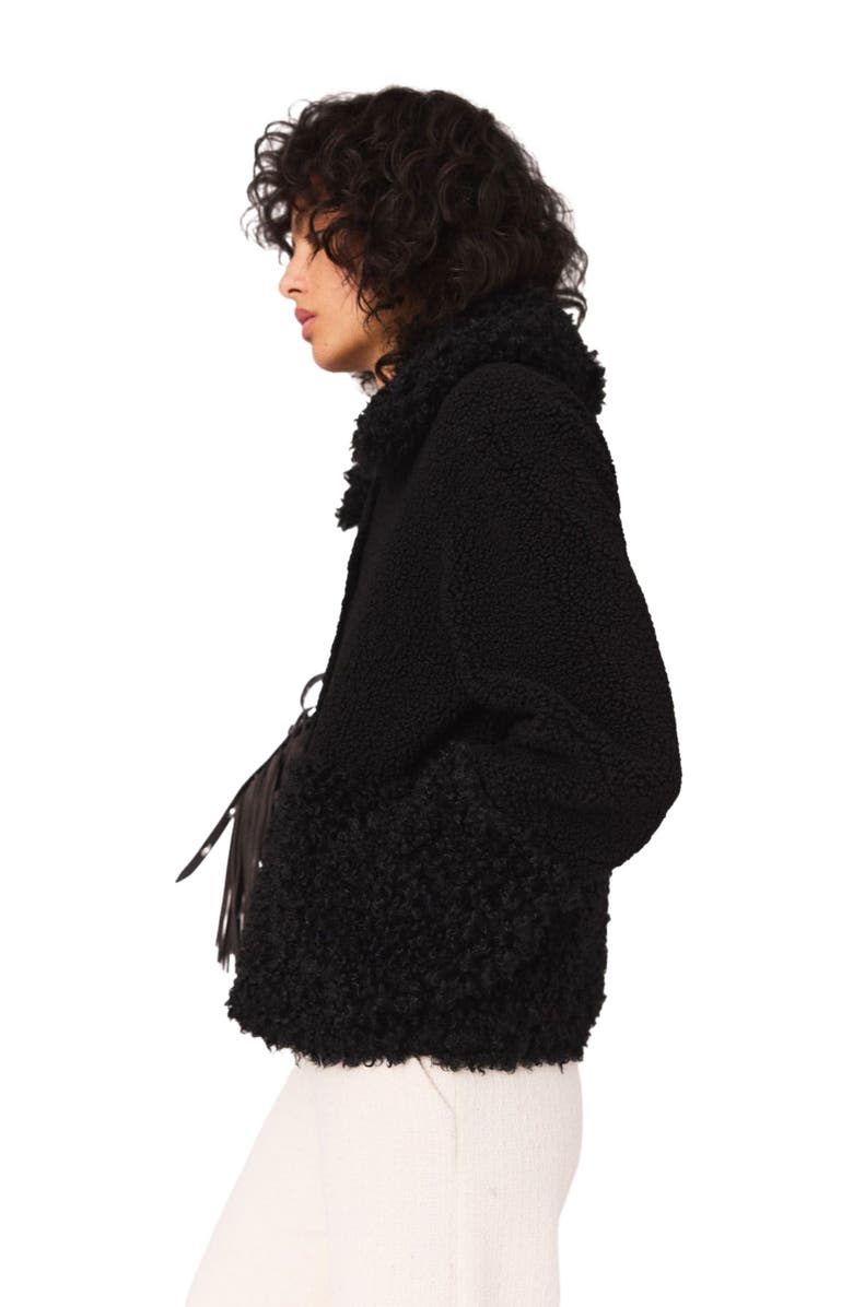 maje Curly jacket, Alternate, color, Black